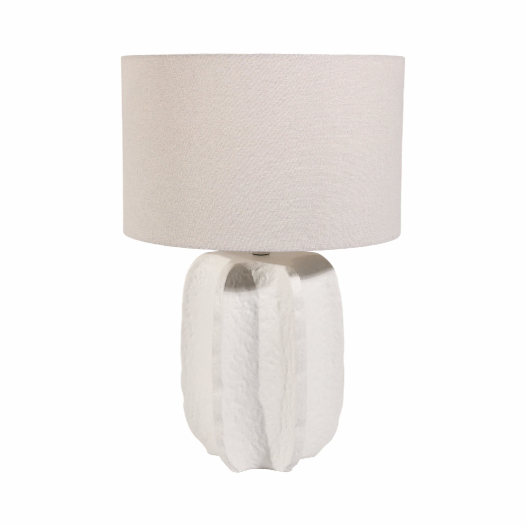 24" Textured Jagged Table Lamp, White Table Decors| Sagebrook Home