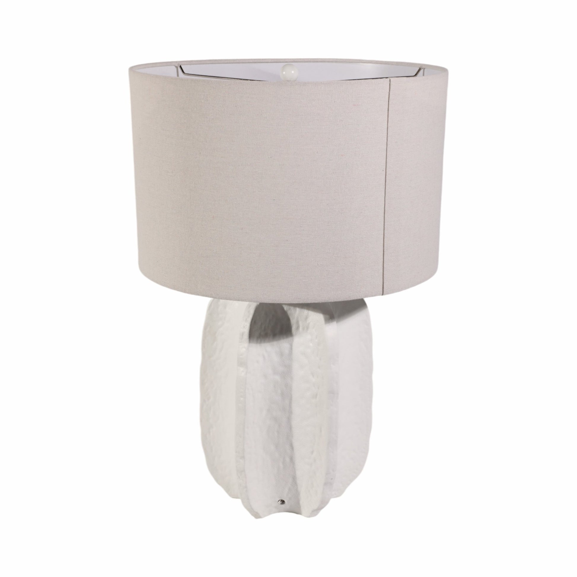 24" Textured Jagged Table Lamp, White Table Decors| Sagebrook Home