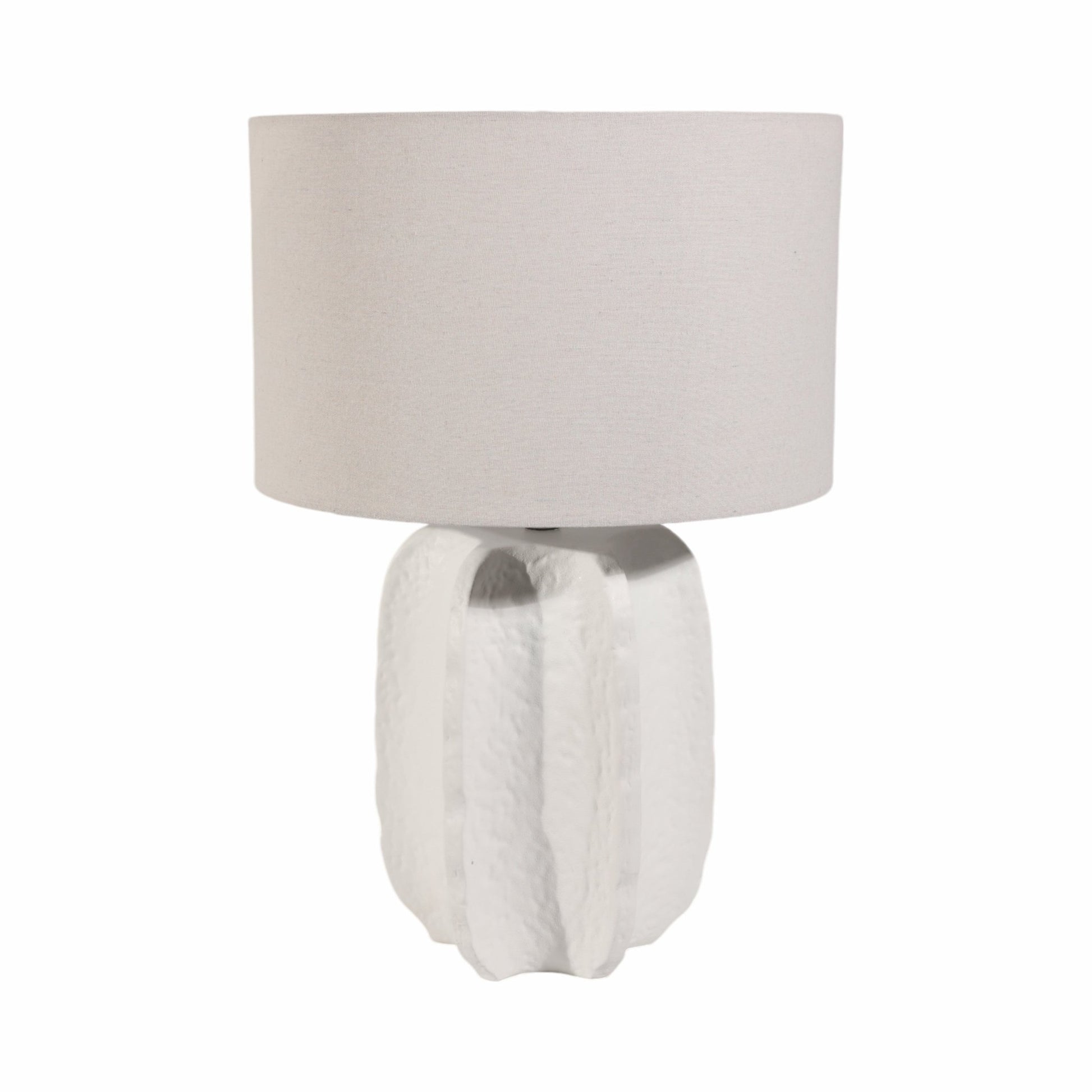 24" Textured Jagged Table Lamp, White Table Decors| Sagebrook Home