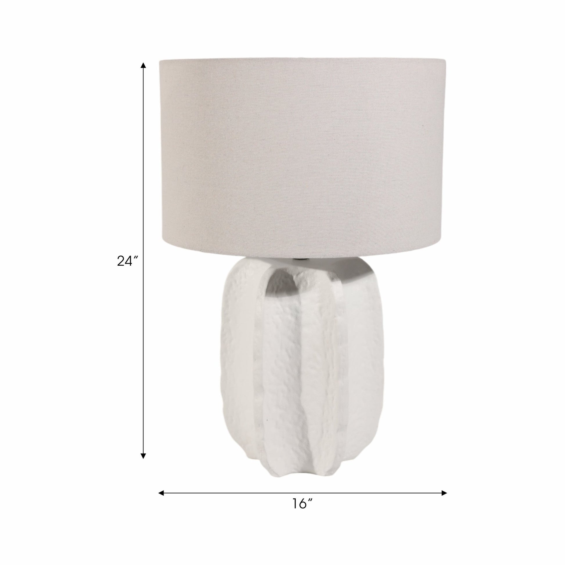 24" Textured Jagged Table Lamp, White Table Decors| Sagebrook Home