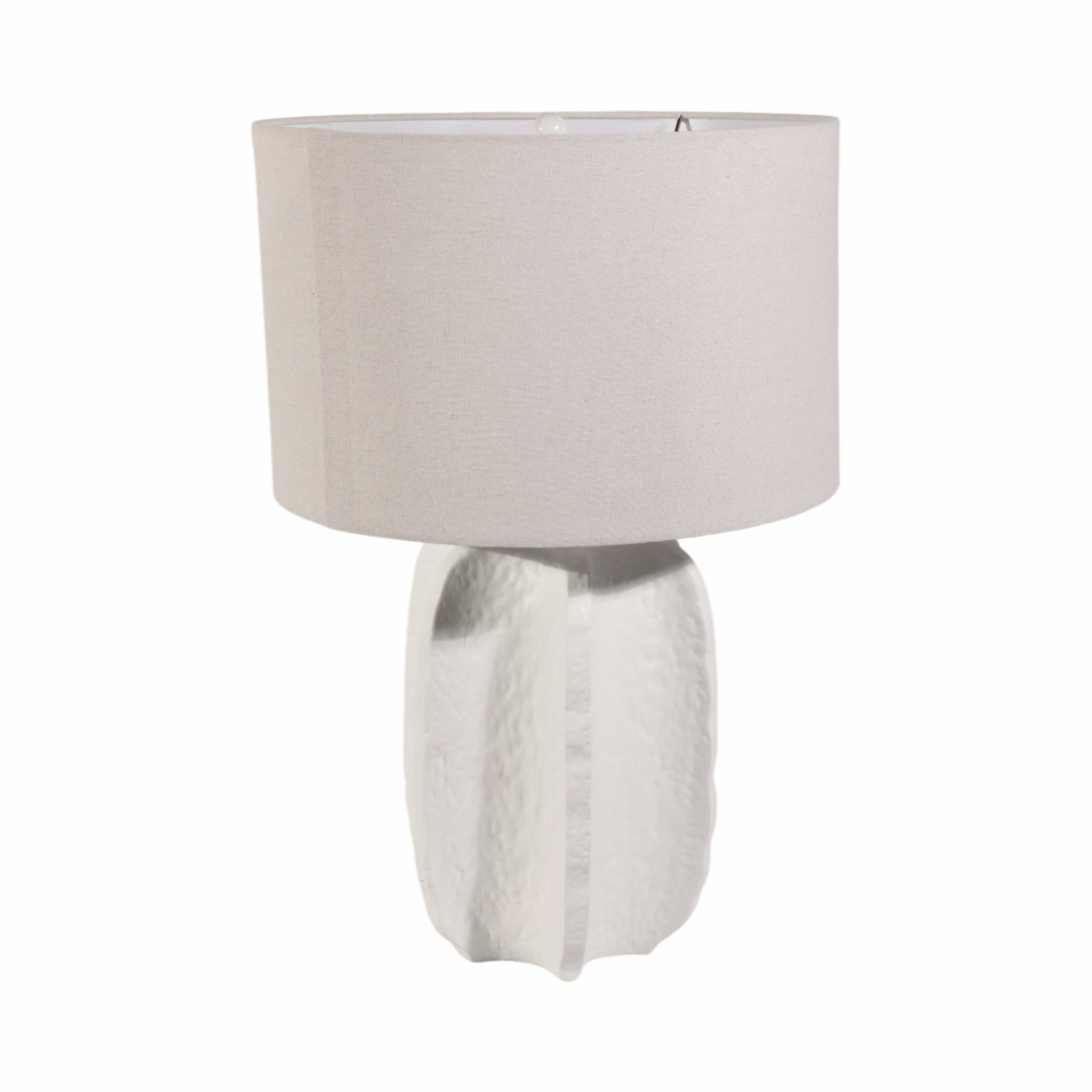 24" Textured Jagged Table Lamp, White Table Decors| Sagebrook Home