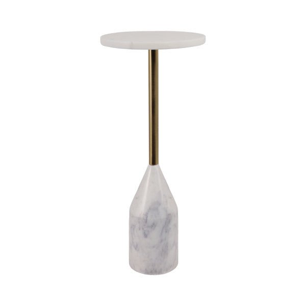 24" VANZELLA MARBLE ACCENT TABLE Grey - Al Rugaib Furniture