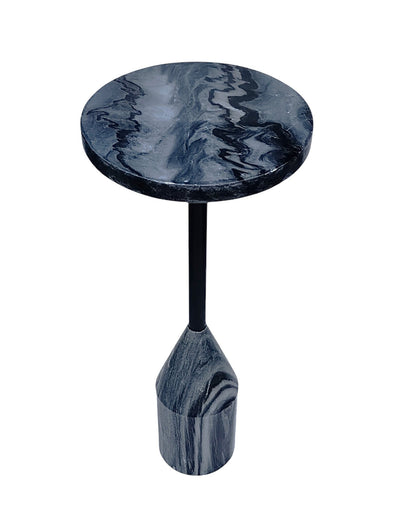24" VANZELLA MARBLE ACCENT TABLE Grey - Al Rugaib Furniture