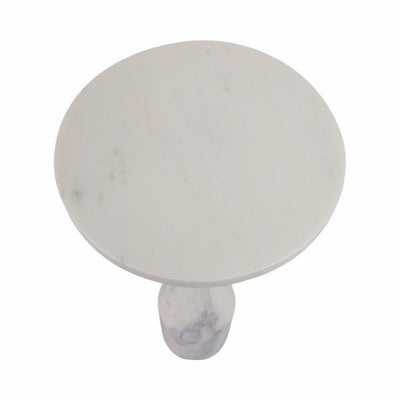 24" VANZELLA MARBLE ACCENT TABLE Grey - Al Rugaib Furniture