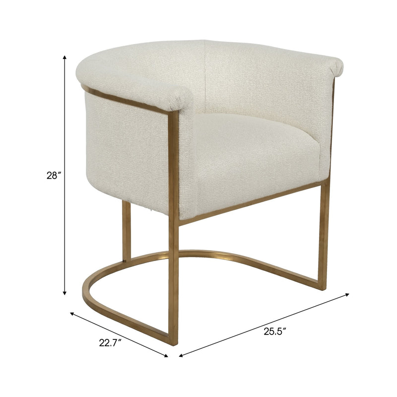 24" Vieira Accent Chair, Beige - Al Rugaib Furniture