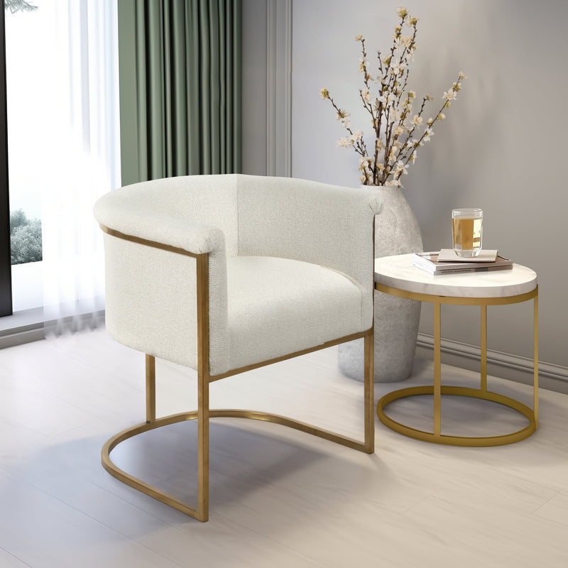 24" Vieira Accent Chair, Beige - Al Rugaib Furniture