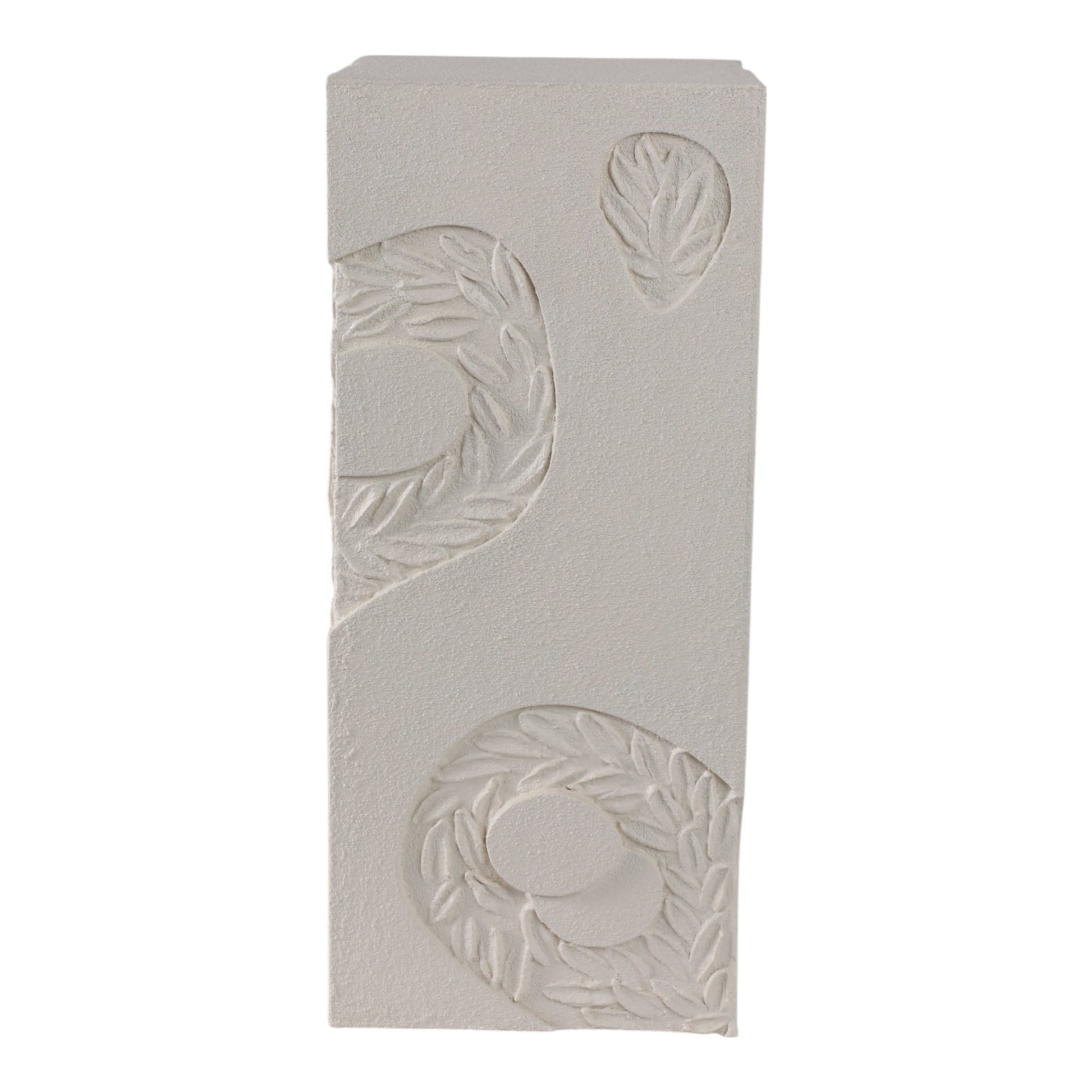 24" Wood Roanoke Carved Plaster Pedestal Sm, Ivory Table Decors| Sagebrook Home
