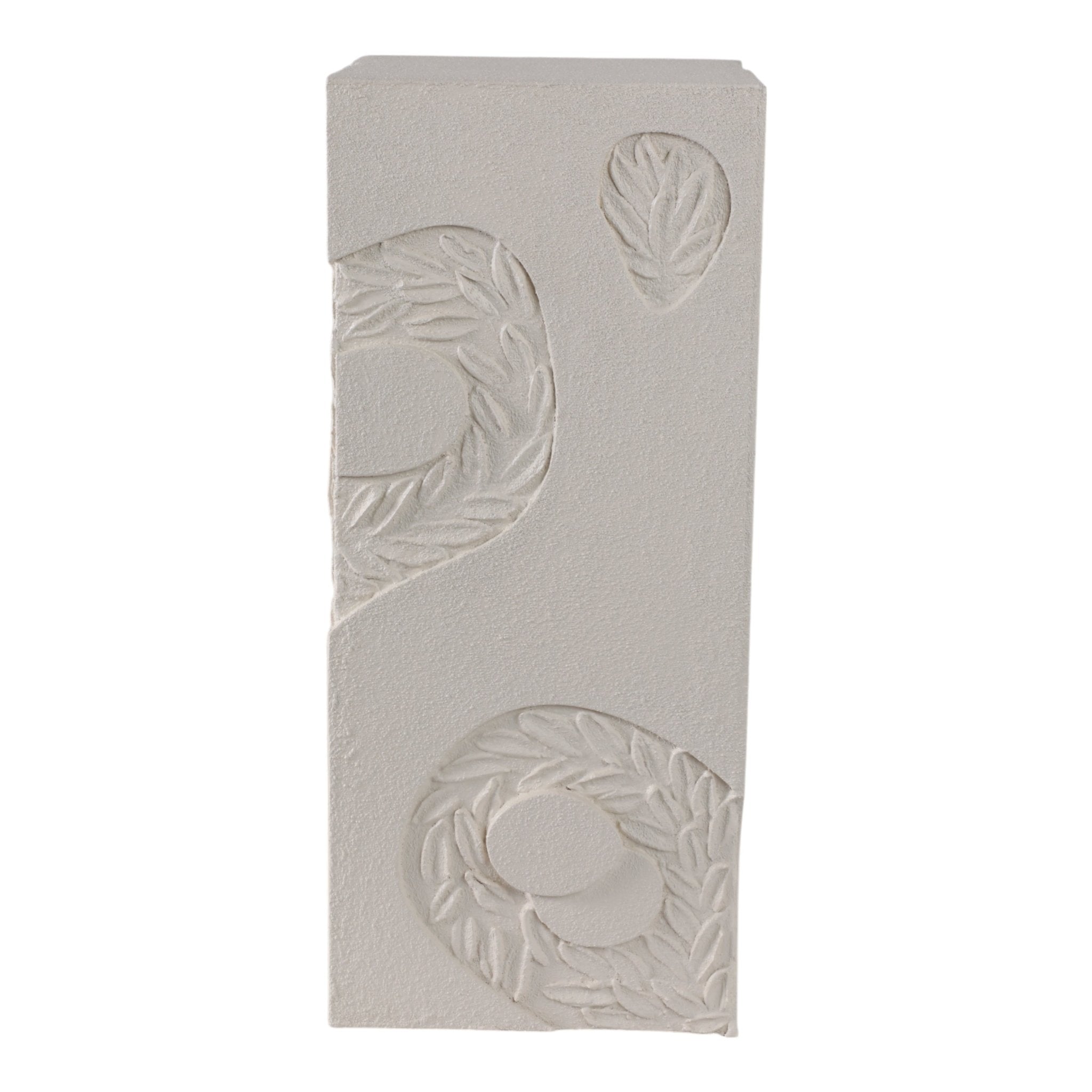 24" Wood Roanoke Carved Plaster Pedestal Sm, Ivory Table Decors| Sagebrook Home