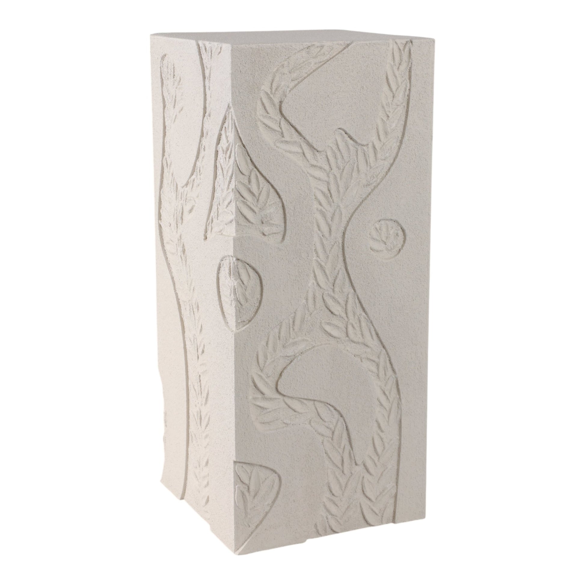 24" Wood Roanoke Carved Plaster Pedestal Sm, Ivory Table Decors| Sagebrook Home