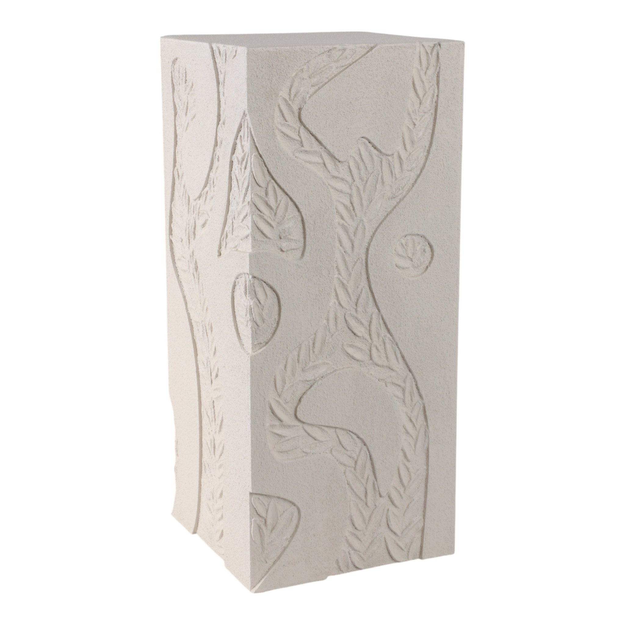 24" Wood Roanoke Carved Plaster Pedestal Sm, Ivory Table Decors| Sagebrook Home