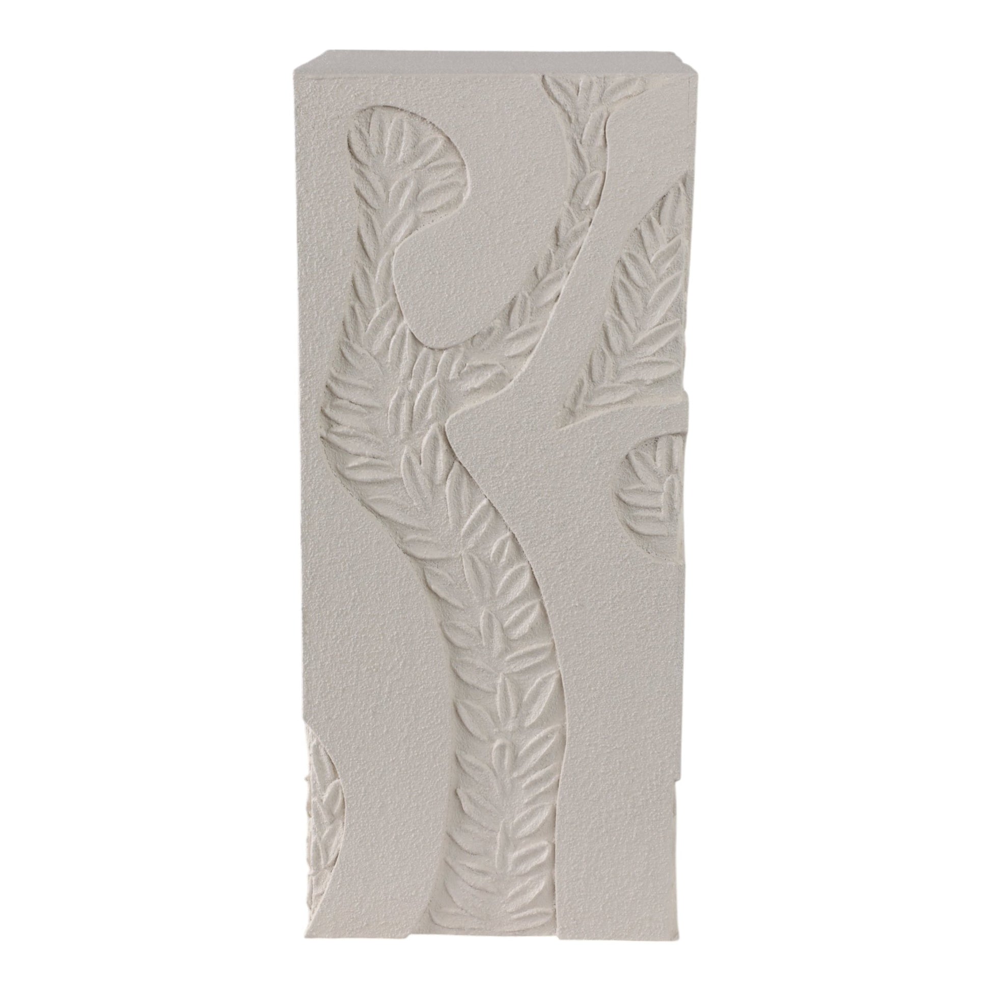 24" Wood Roanoke Carved Plaster Pedestal Sm, Ivory Table Decors| Sagebrook Home