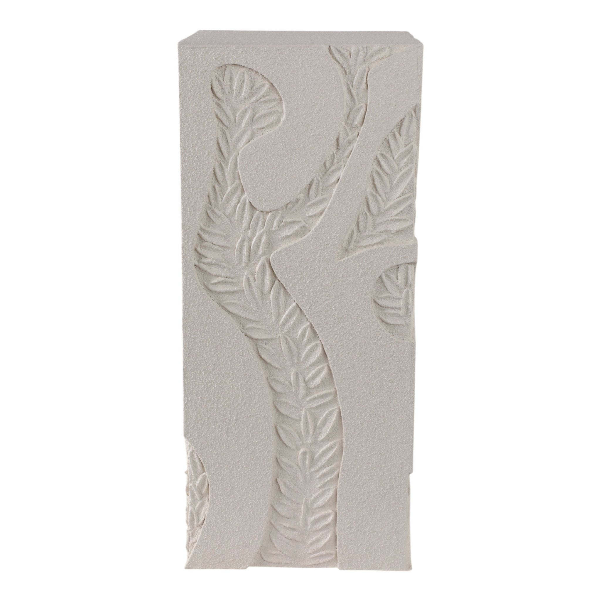 24" Wood Roanoke Carved Plaster Pedestal Sm, Ivory Table Decors| Sagebrook Home