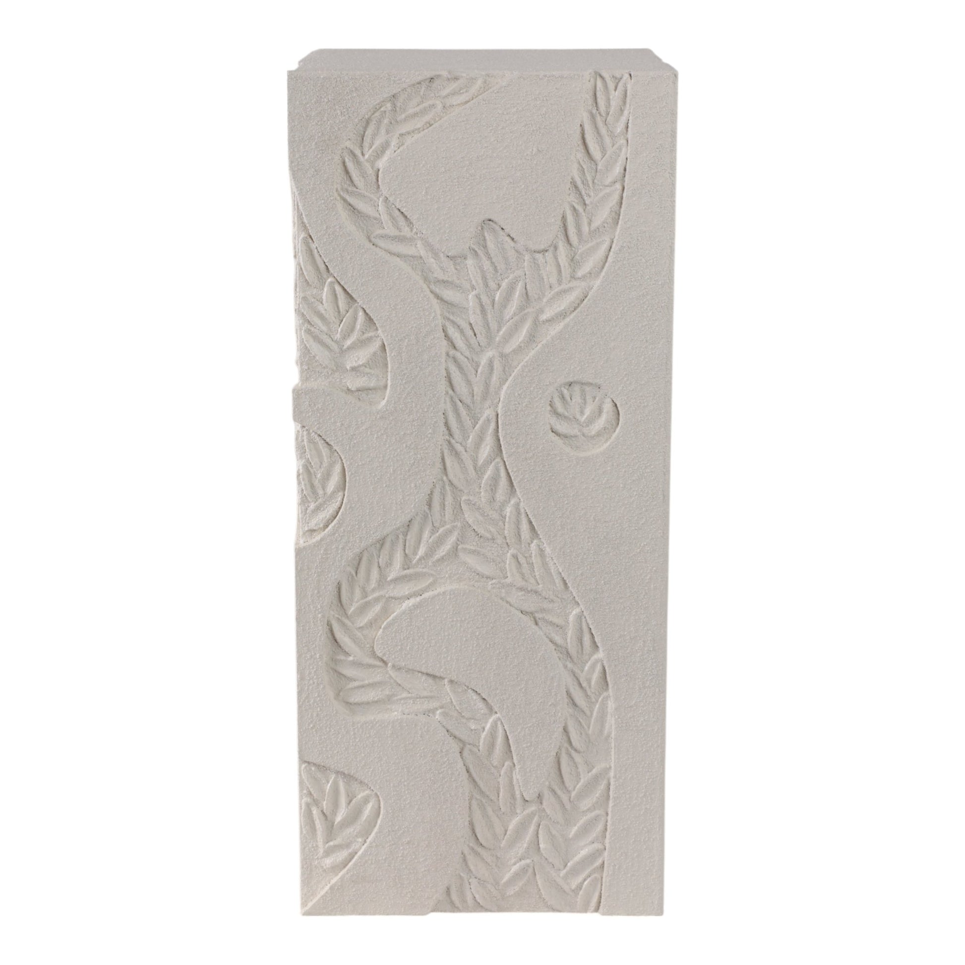 24" Wood Roanoke Carved Plaster Pedestal Sm, Ivory Table Decors| Sagebrook Home