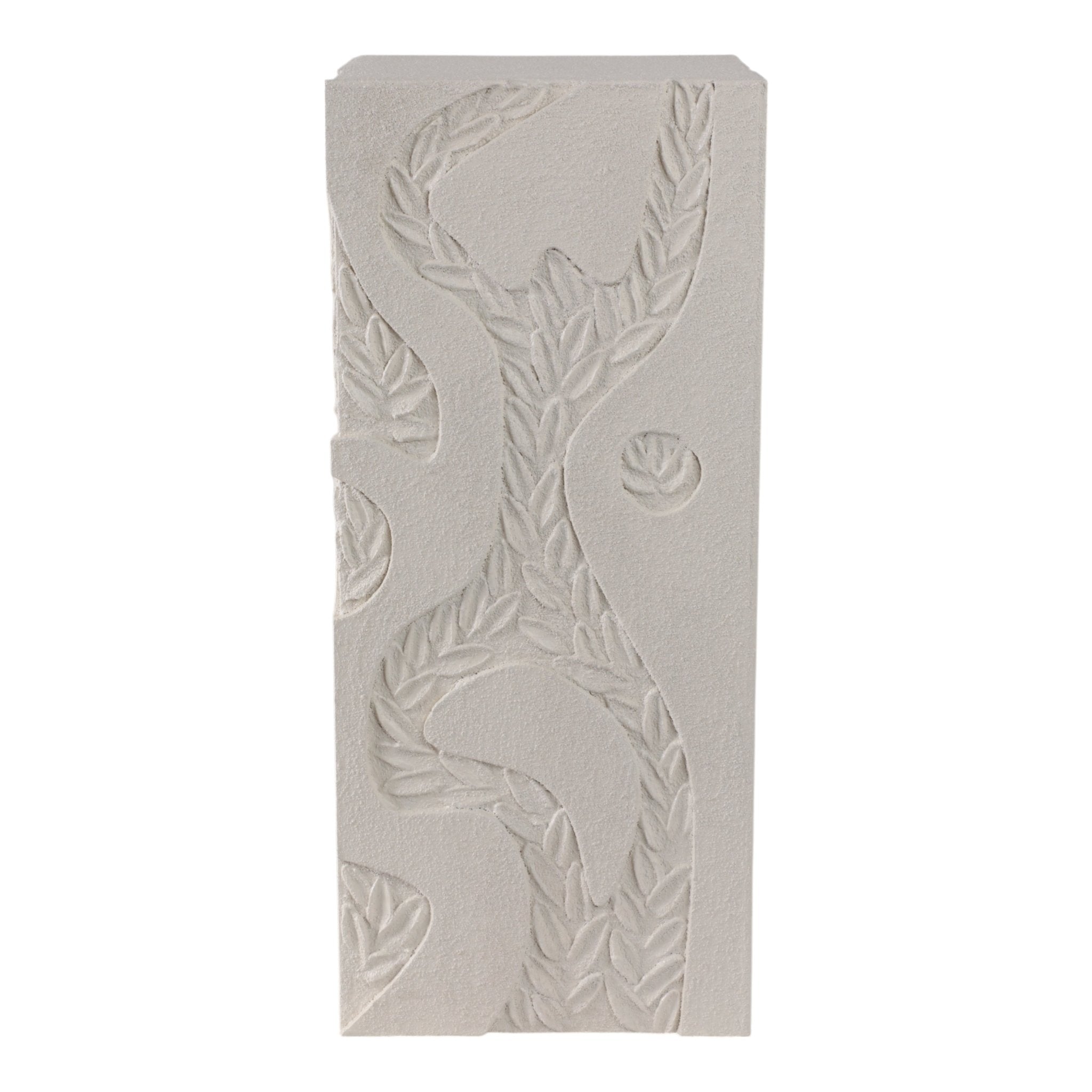 24" Wood Roanoke Carved Plaster Pedestal Sm, Ivory Table Decors| Sagebrook Home