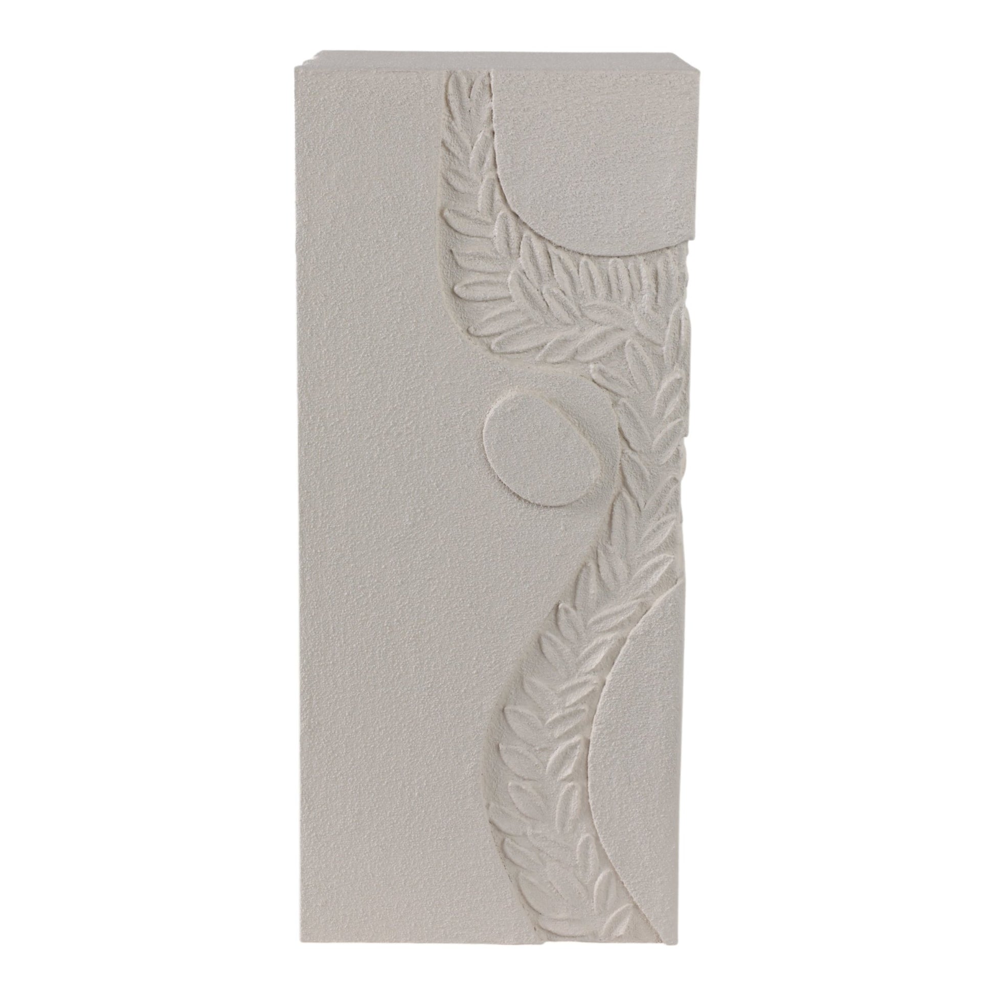 24" Wood Roanoke Carved Plaster Pedestal Sm, Ivory Table Decors| Sagebrook Home