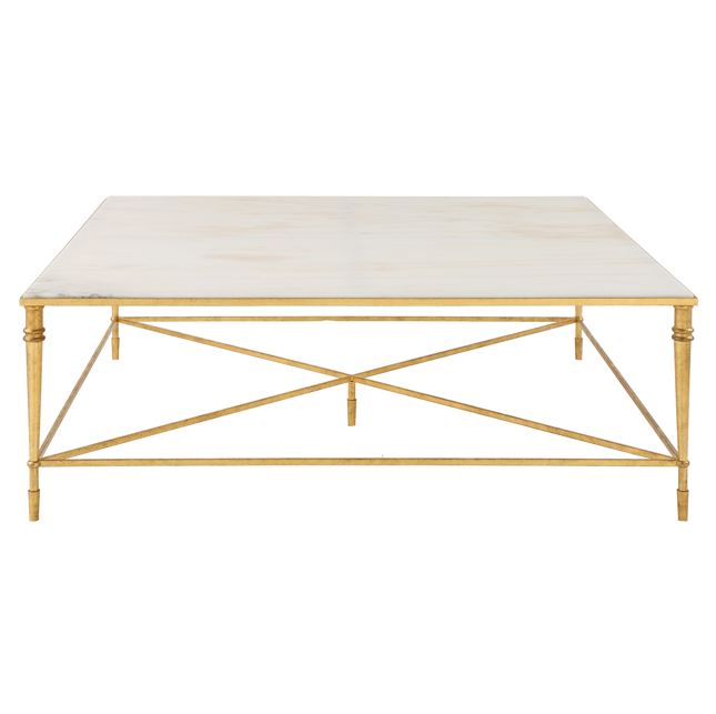 ROSHN 122 W x 43 H x 122 D Gold Square Coffee Table