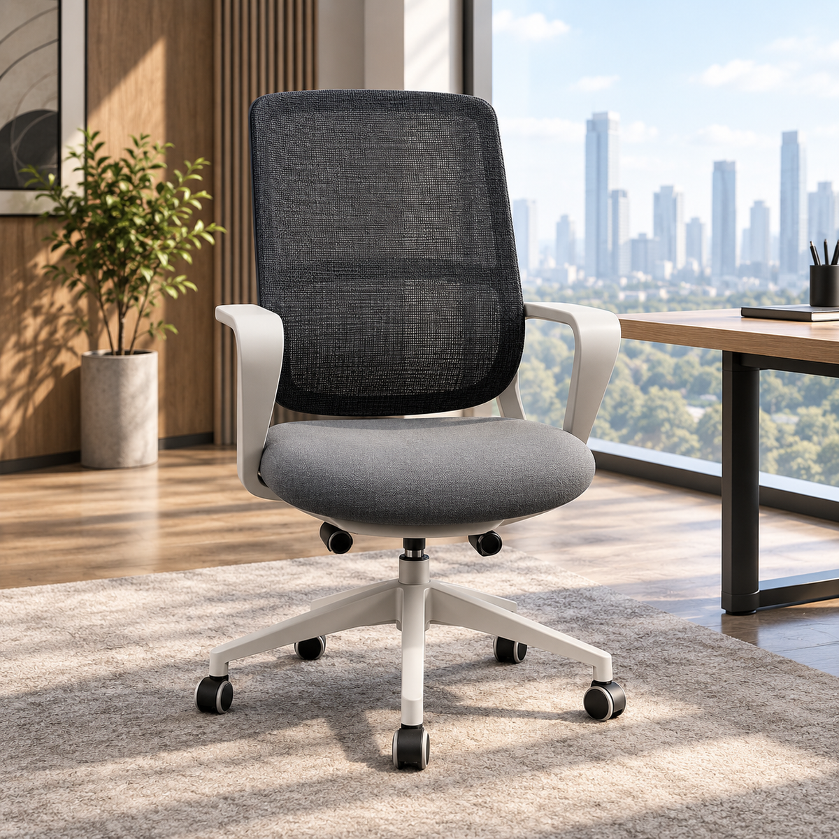 Mid-Back Chair - White frame