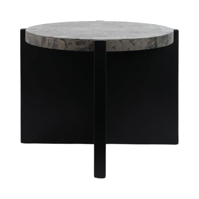 24"livio Pyrite Semi - precious Stne&wood Accent Tbl - Al Rugaib Furniture
