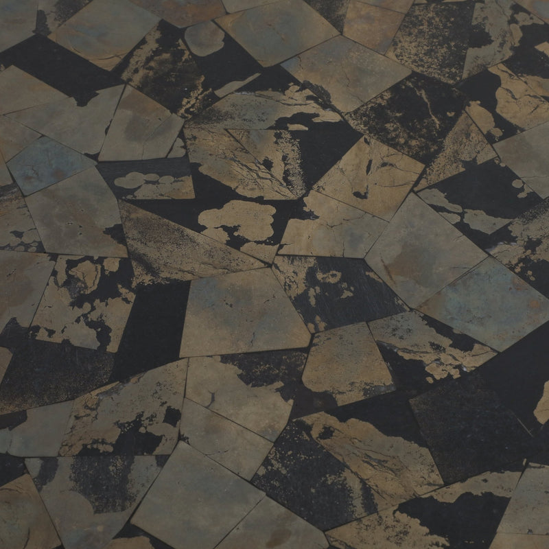 24"livio Pyrite Semi - precious Stne&wood Accent Tbl - Al Rugaib Furniture