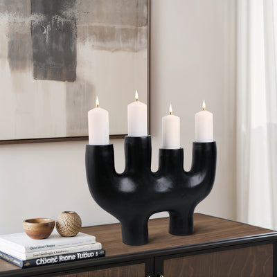 24x18" Sculptural 4 - pillar Holder, Black - Al Rugaib Furniture