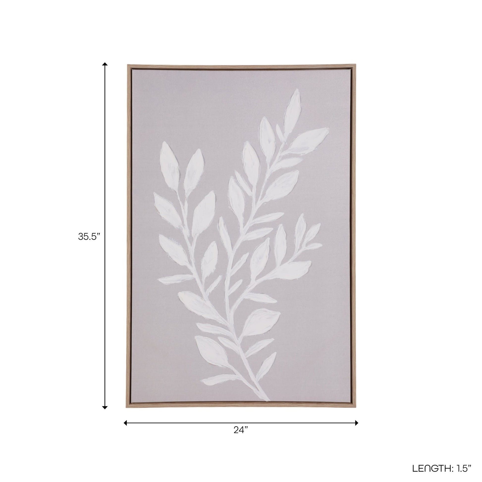 24x36" Textured Leaves Wall Art, Ivory/tan Wall Art| Sagebrook Home