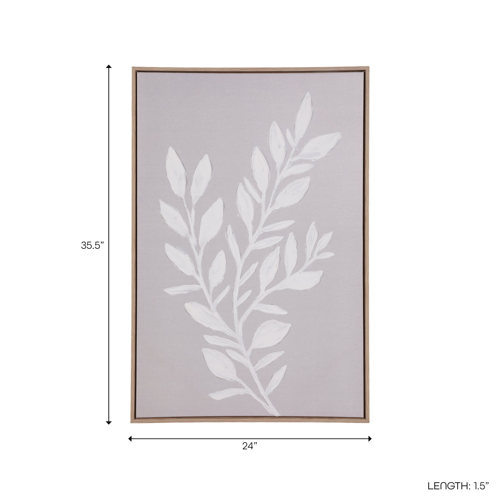 24x36" Textured Leaves Wall Art, Ivory/tan Wall Art| Sagebrook Home