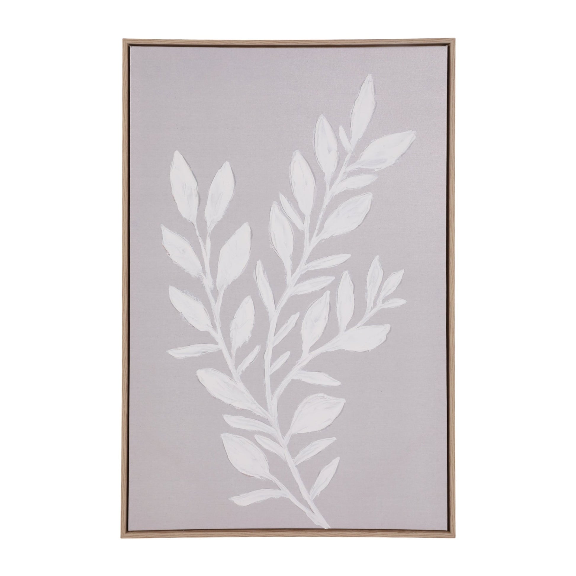 24x36" Textured Leaves Wall Art, Ivory/tan Wall Art| Sagebrook Home