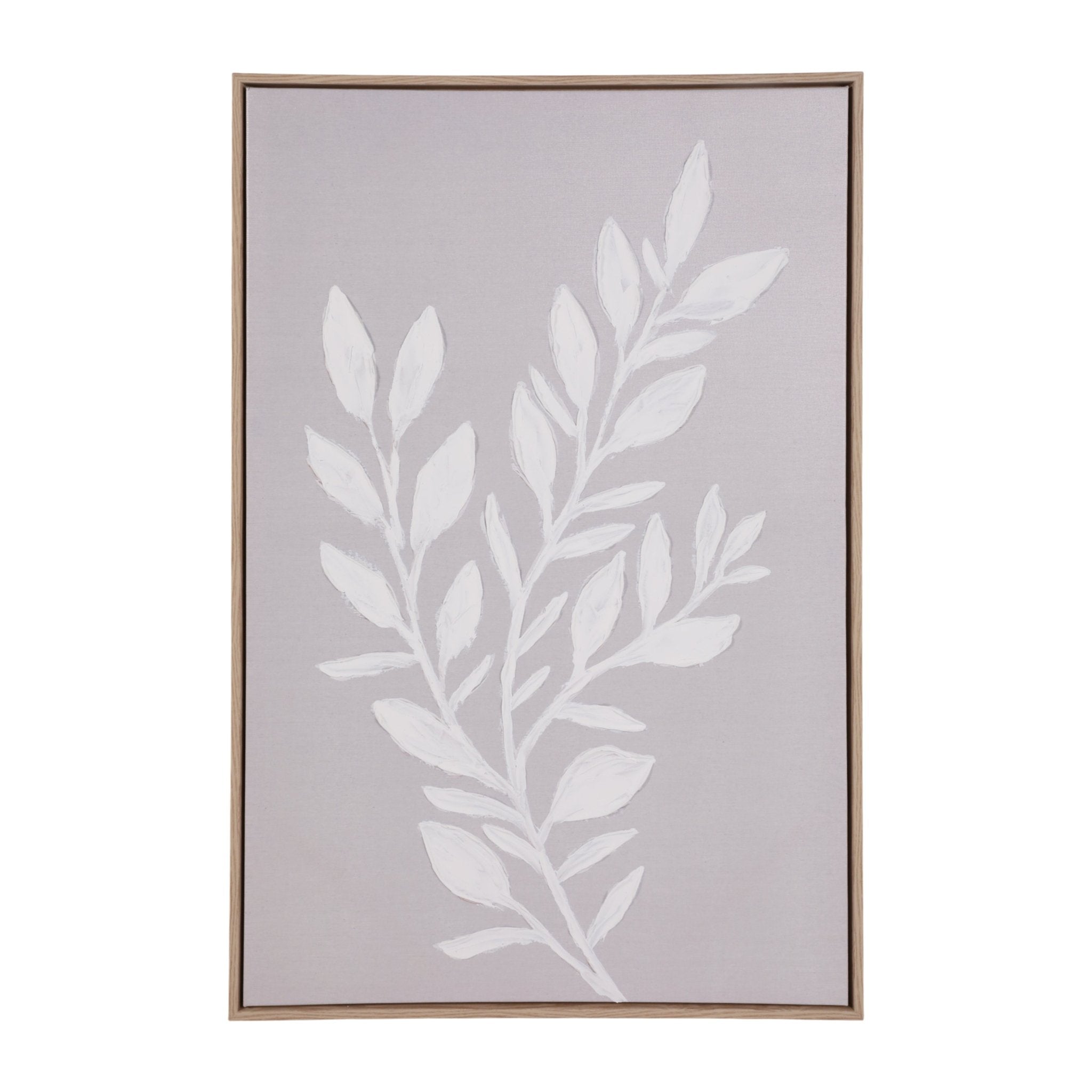 24x36" Textured Leaves Wall Art, Ivory/tan Wall Art| Sagebrook Home