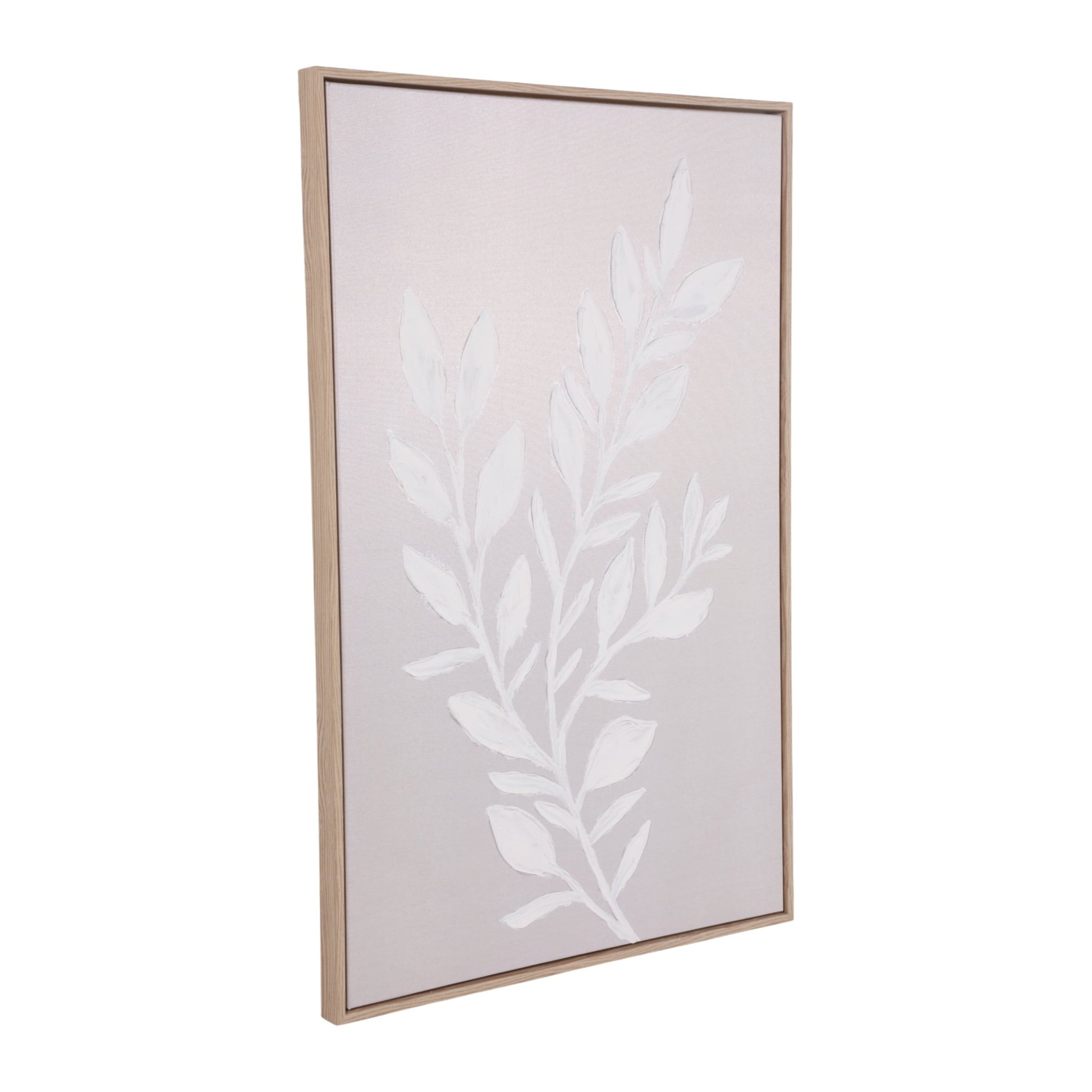 24x36" Textured Leaves Wall Art, Ivory/tan Wall Art| Sagebrook Home