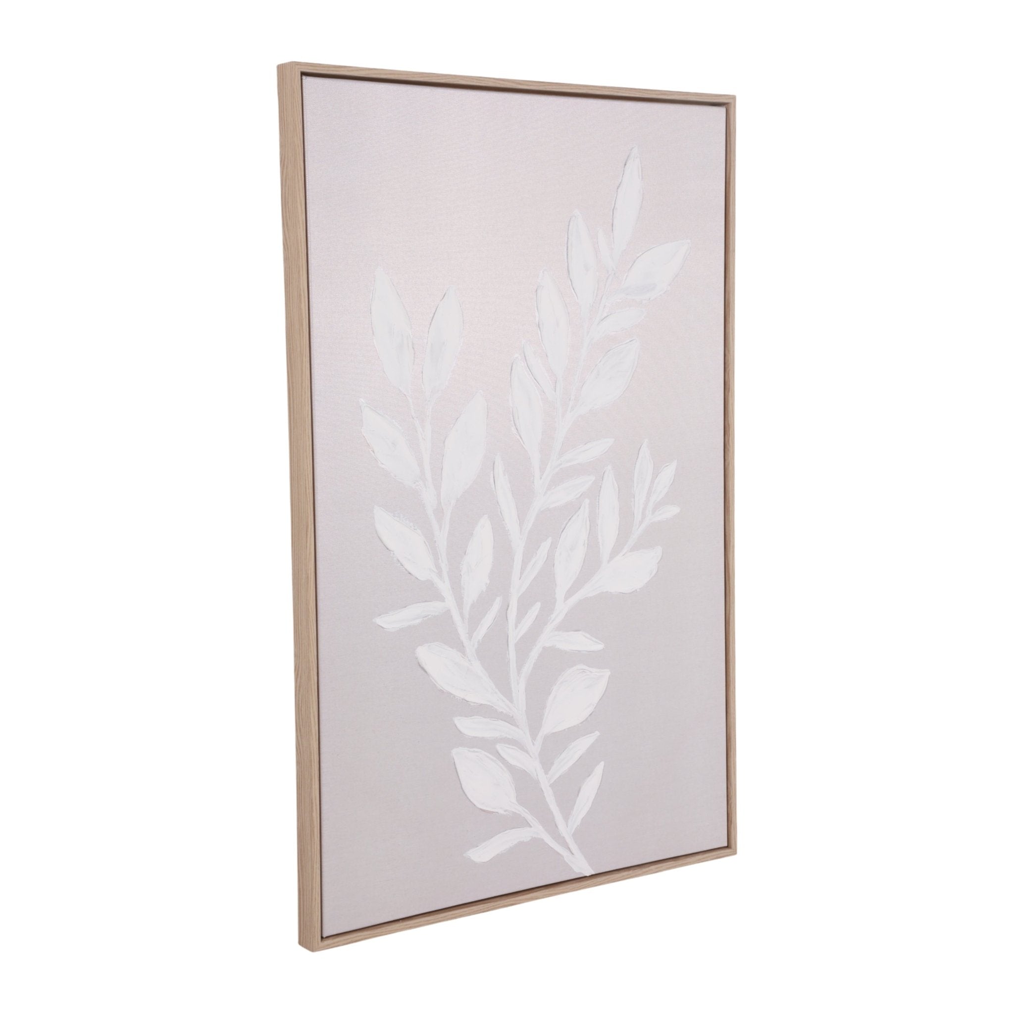 24x36" Textured Leaves Wall Art, Ivory/tan Wall Art| Sagebrook Home