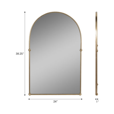 24x38 Arch Mirror With 4 Knobs, Gold - Al Rugaib Furniture