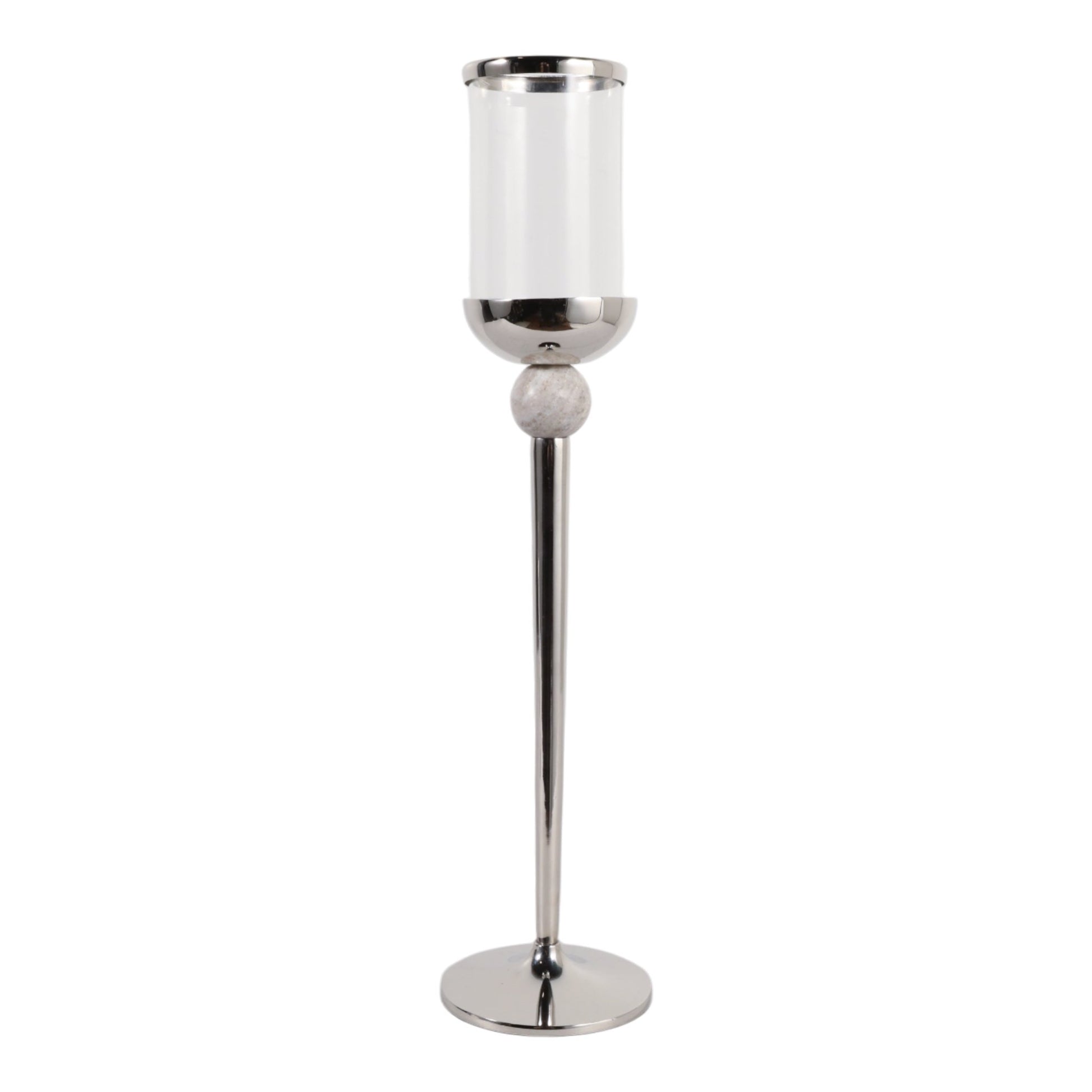 25" Carlisle Small Silver Floor Hurricane Lanterns| Sagebrook Home
