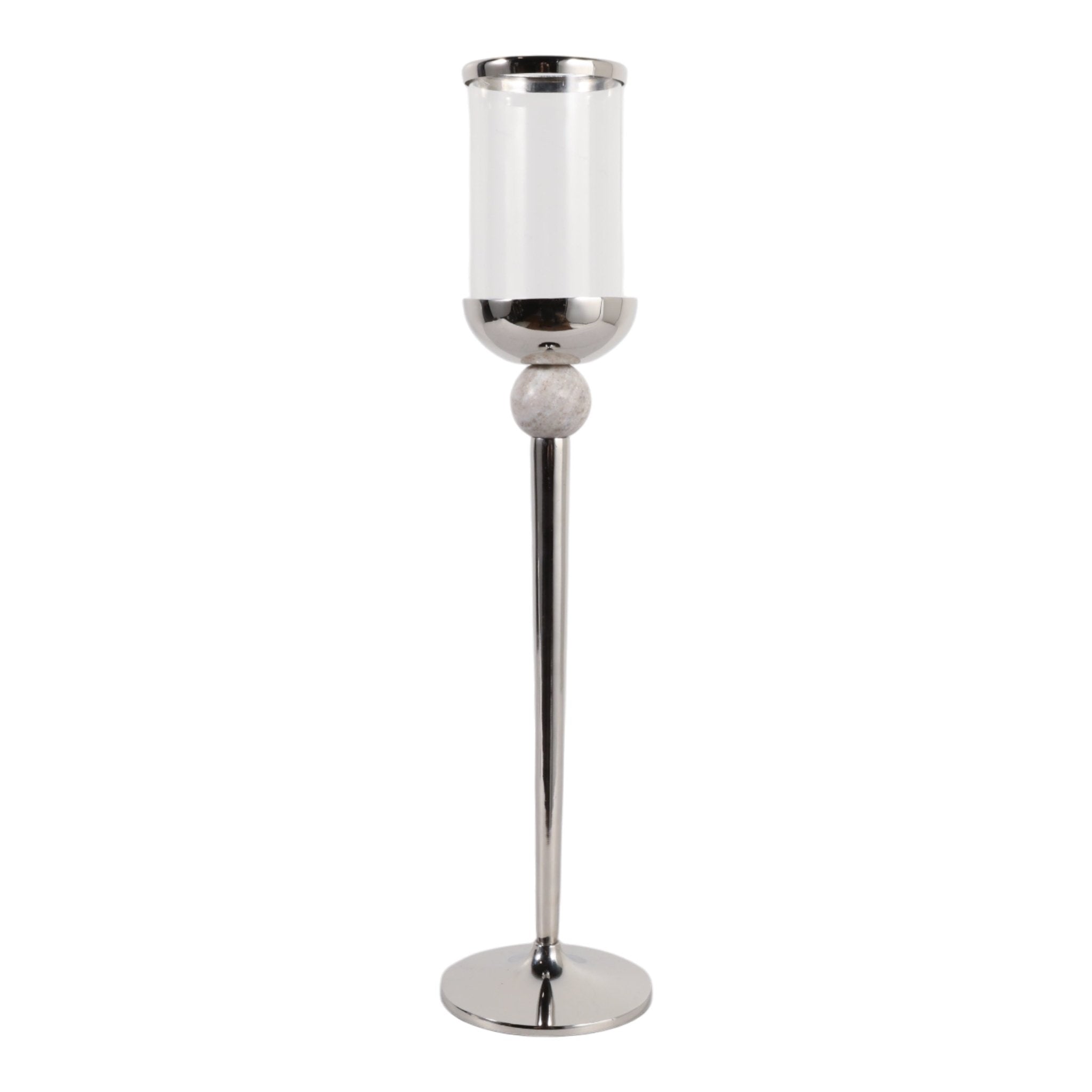 25" Carlisle Small Silver Floor Hurricane Lanterns| Sagebrook Home