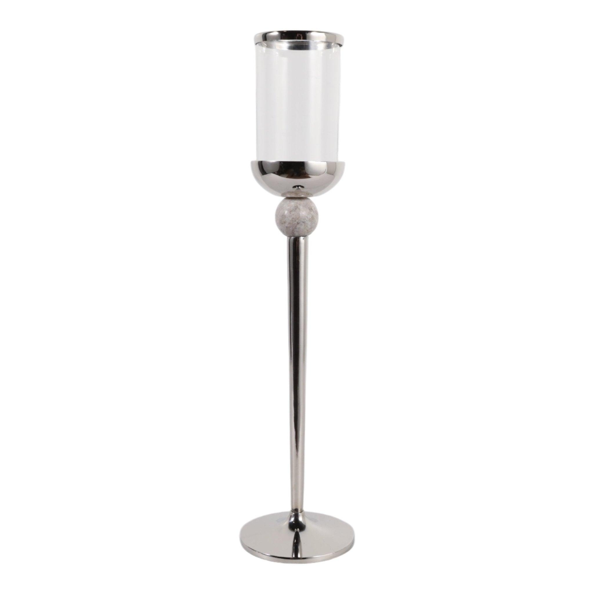 25" Carlisle Small Silver Floor Hurricane Lanterns| Sagebrook Home