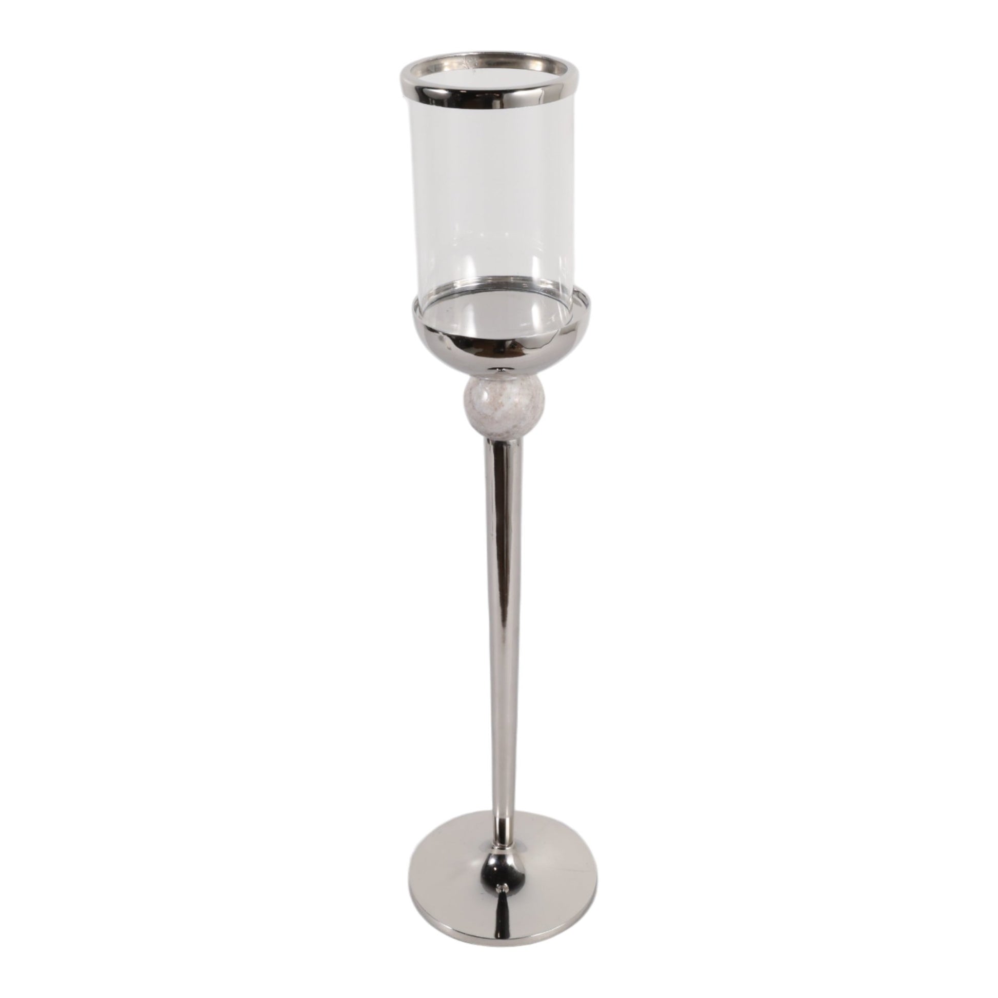 25" Carlisle Small Silver Floor Hurricane Lanterns| Sagebrook Home
