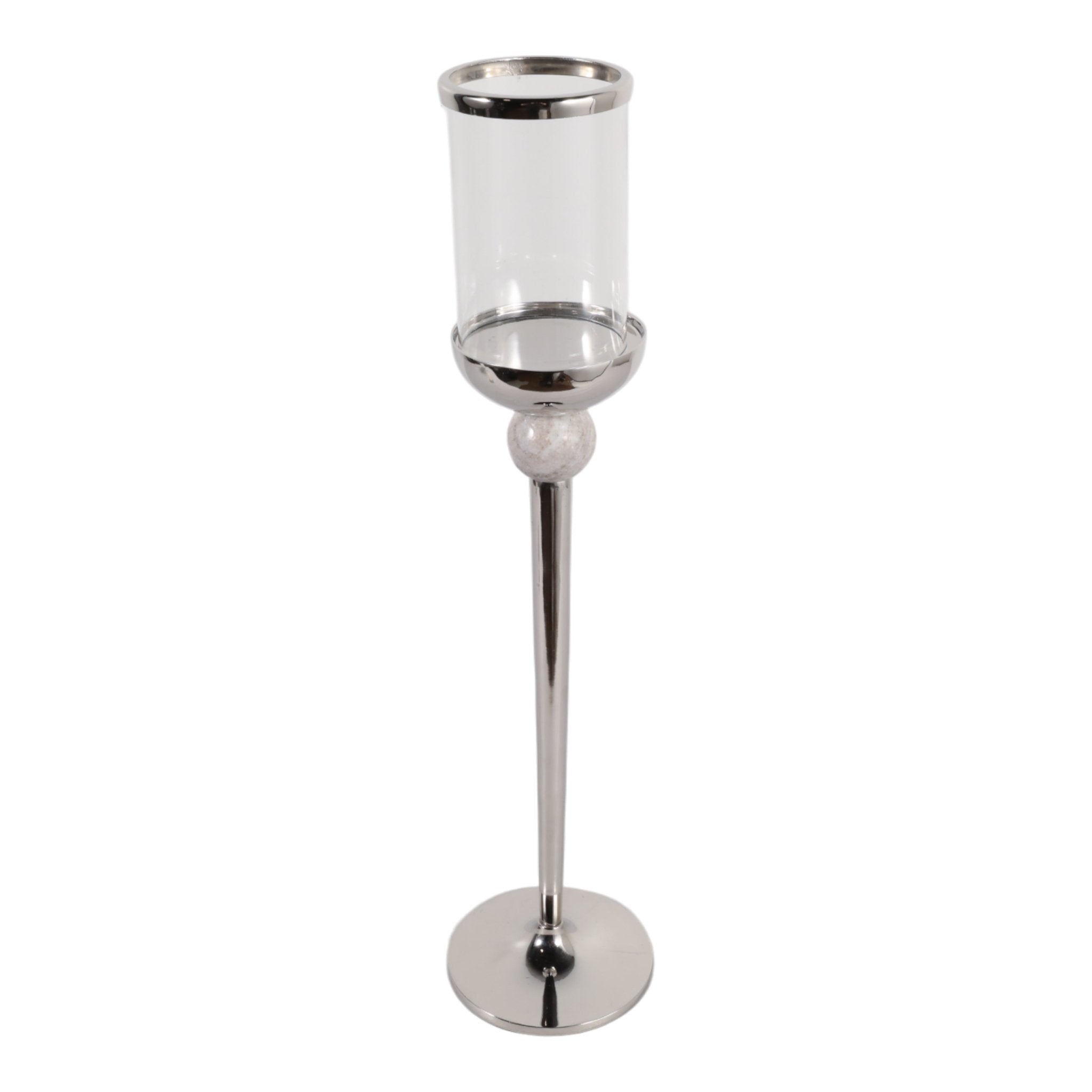 25" Carlisle Small Silver Floor Hurricane Lanterns| Sagebrook Home