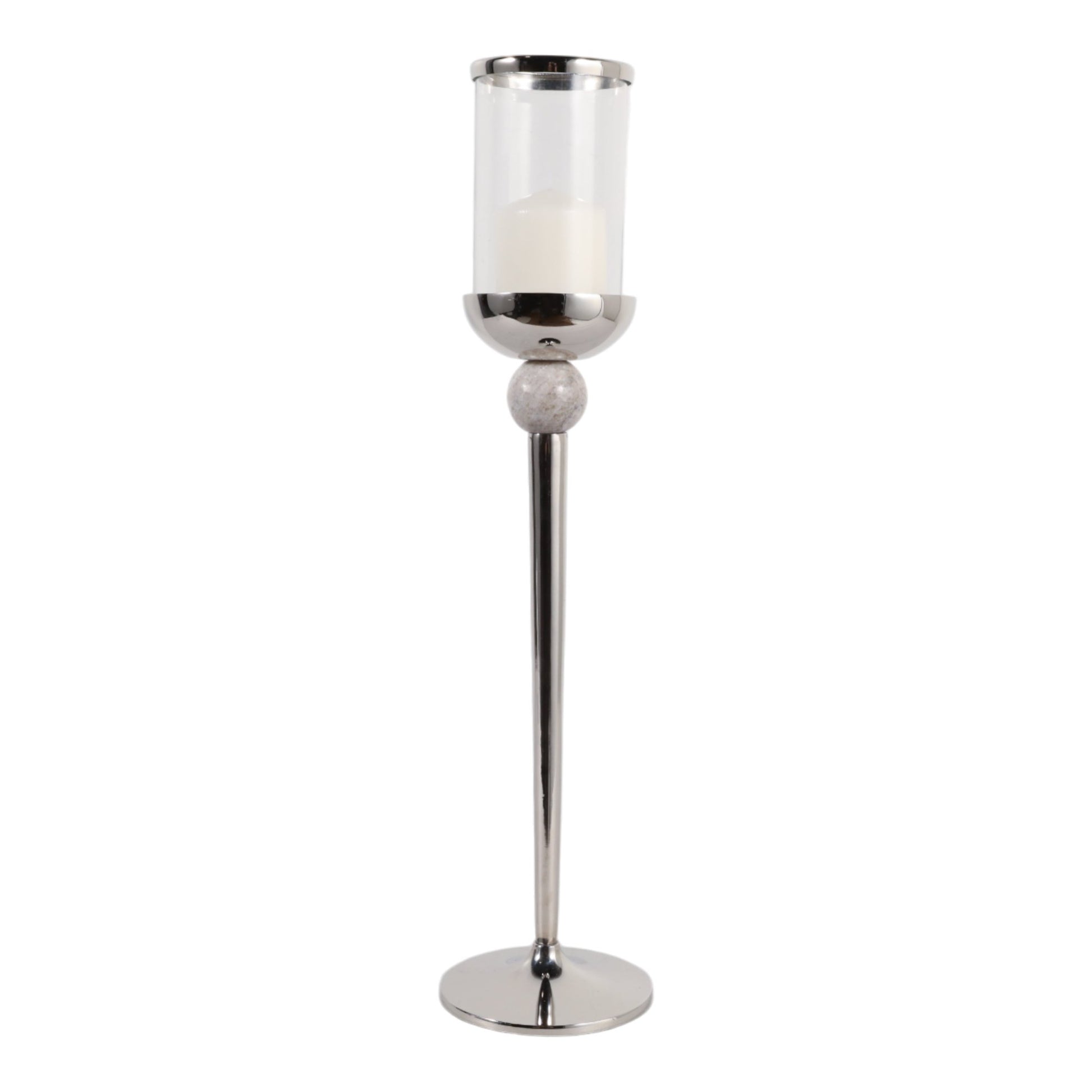 25" Carlisle Small Silver Floor Hurricane Lanterns| Sagebrook Home