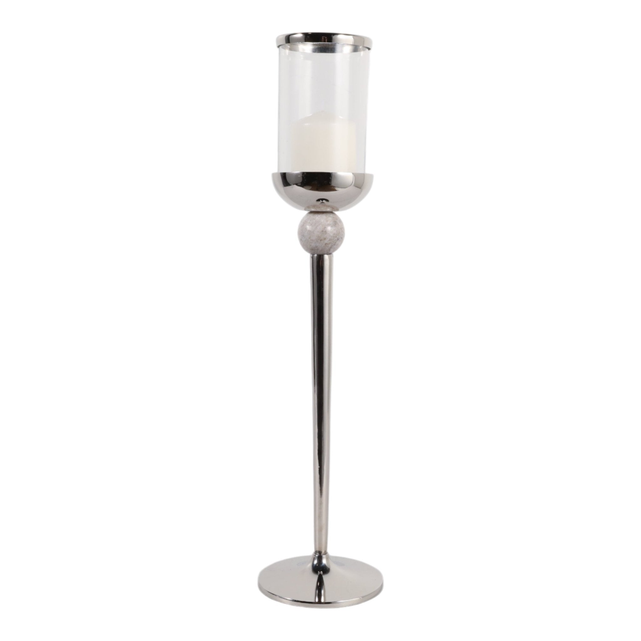 25" Carlisle Small Silver Floor Hurricane Lanterns| Sagebrook Home