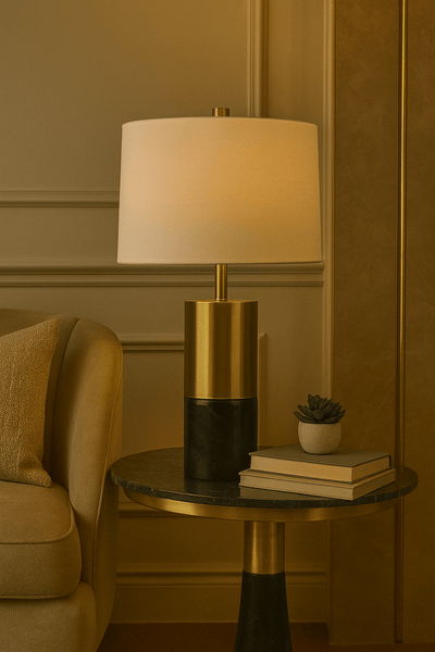 25" MANDRIL MARBLE TABLE LAMP - Al Rugaib Furniture