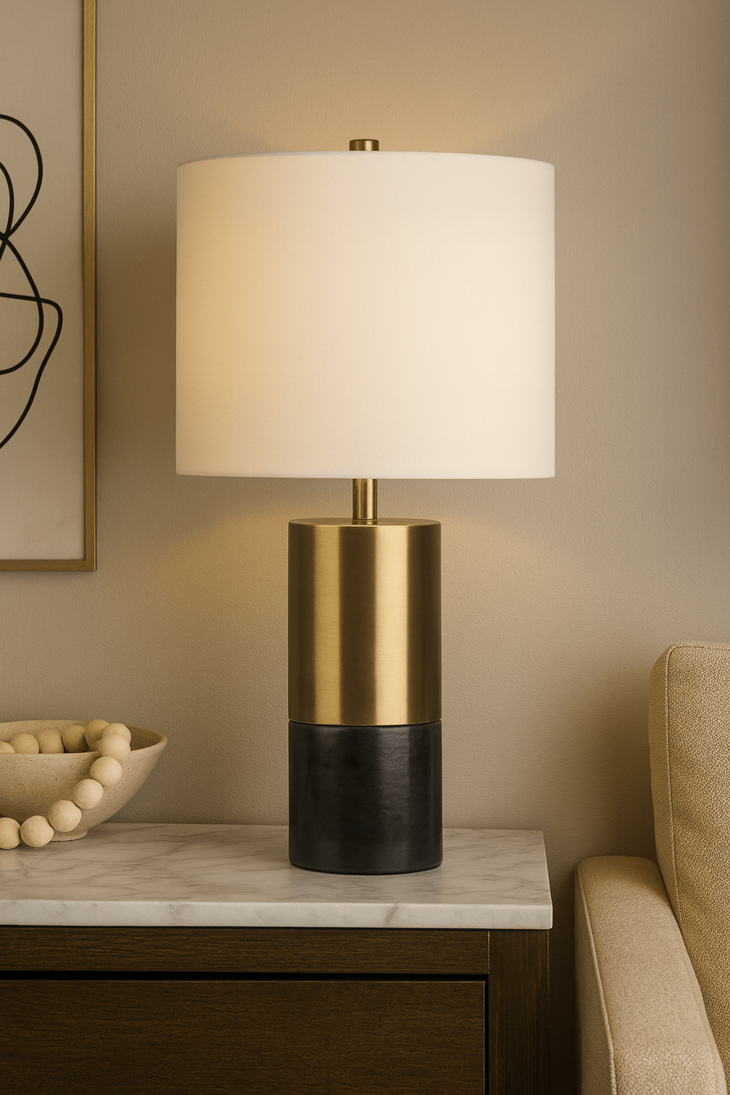 25" MANDRIL MARBLE TABLE LAMP Table Lamps| Sagebrook Home