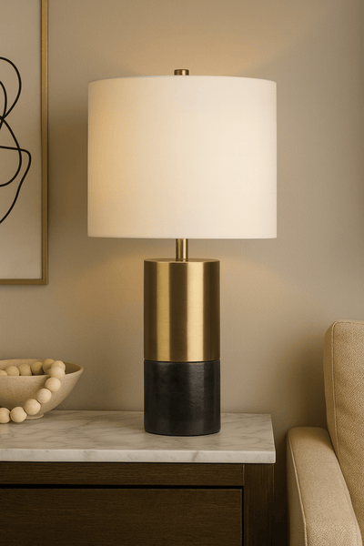 25" MANDRIL MARBLE TABLE LAMP - Al Rugaib Furniture