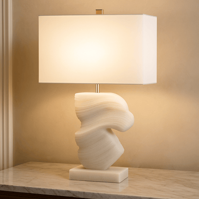 25" MANVILLE QUARTZ RESIN TABLE LAMP - Al Rugaib Furniture