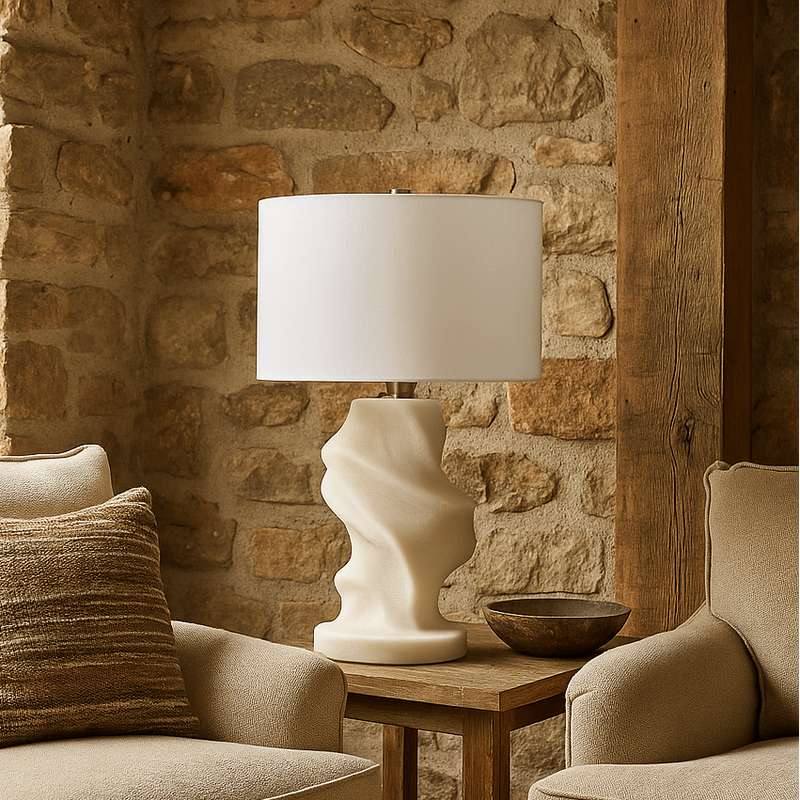 25" MARBLETUN QUARTZ RESIN TABLE LAMP - Al Rugaib Furniture