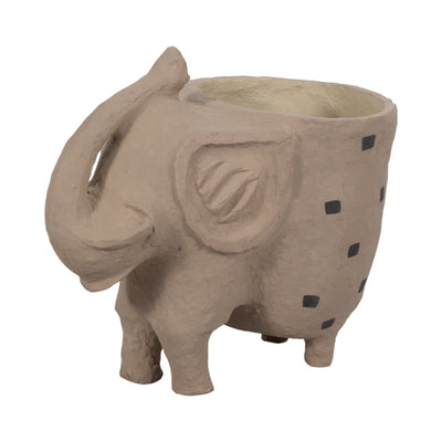 25" Paper Mache Elephant Planter, Ivory - Al Rugaib Furniture