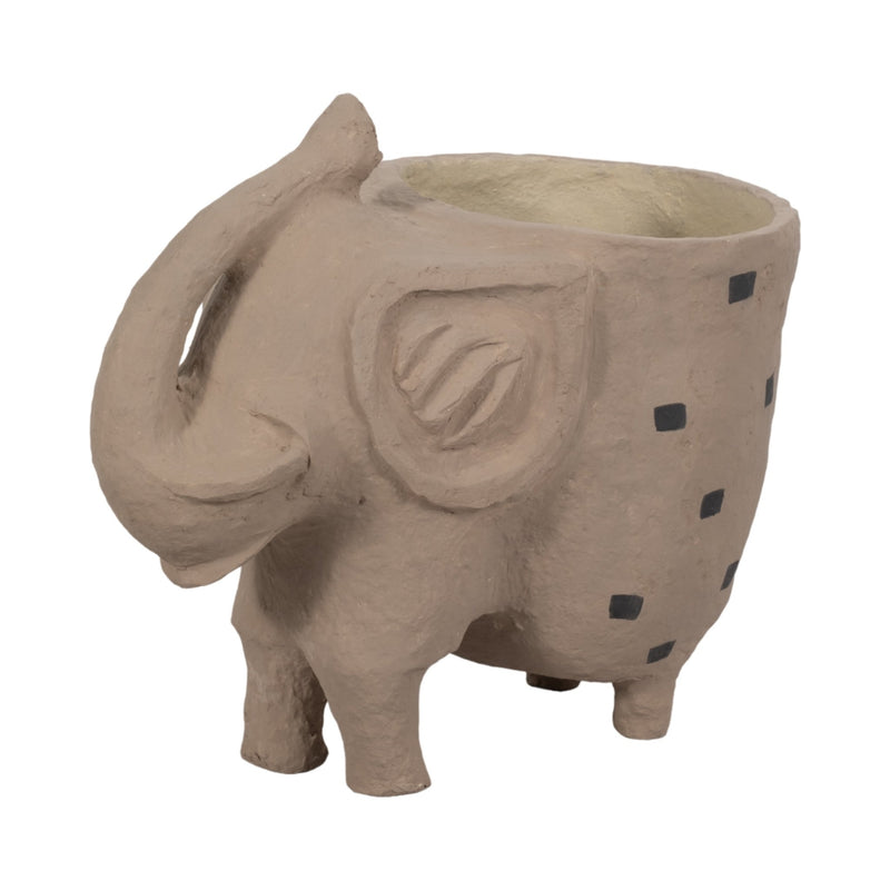 25" Paper Mache Elephant Planter, Ivory - Al Rugaib Furniture