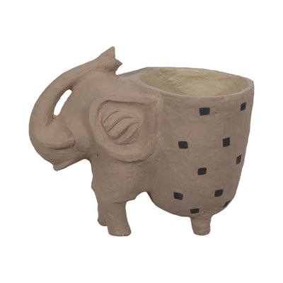 25" Paper Mache Elephant Planter, Ivory - Al Rugaib Furniture