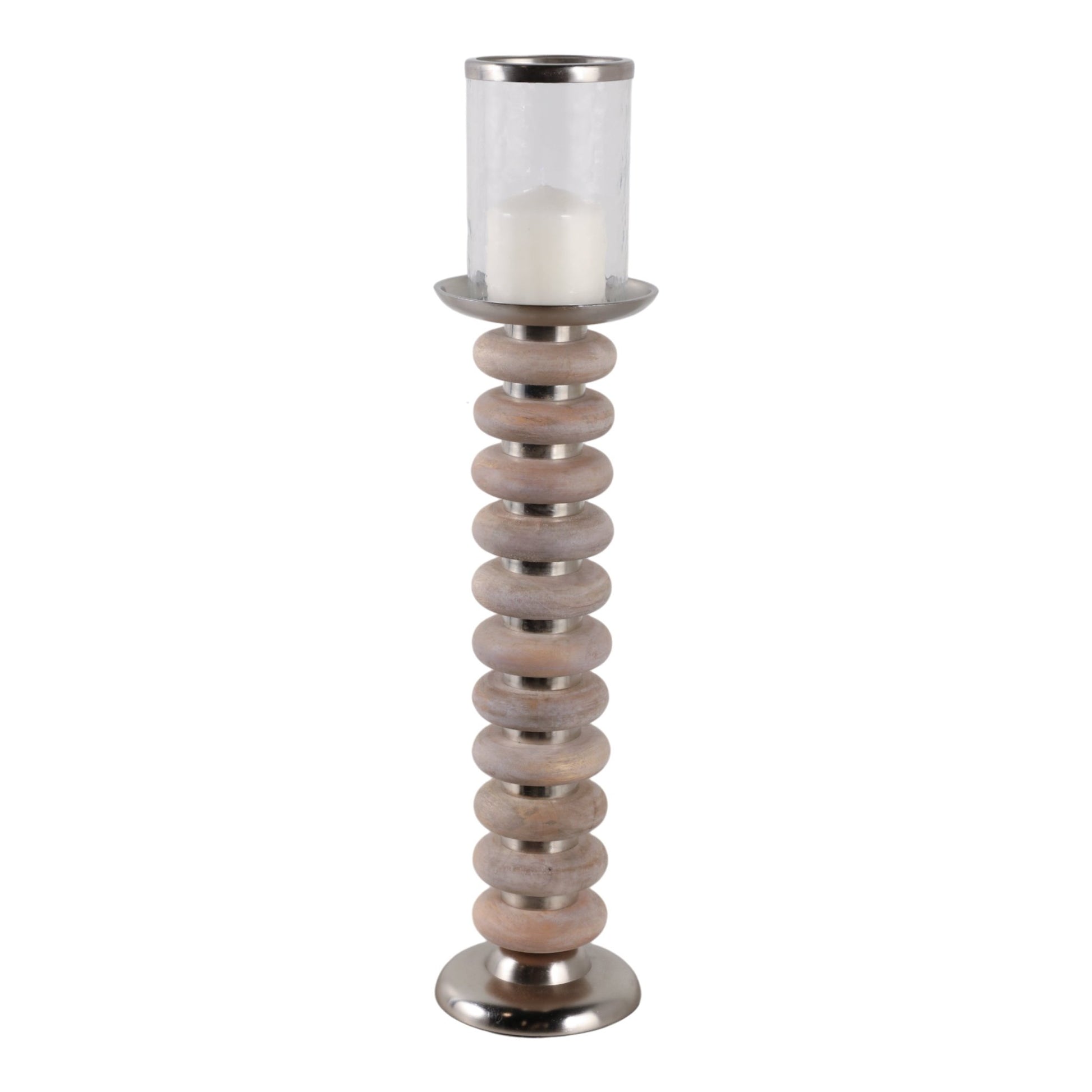 25" Vinita Large Wood Candle Holder Candle Holders| Sagebrook Home