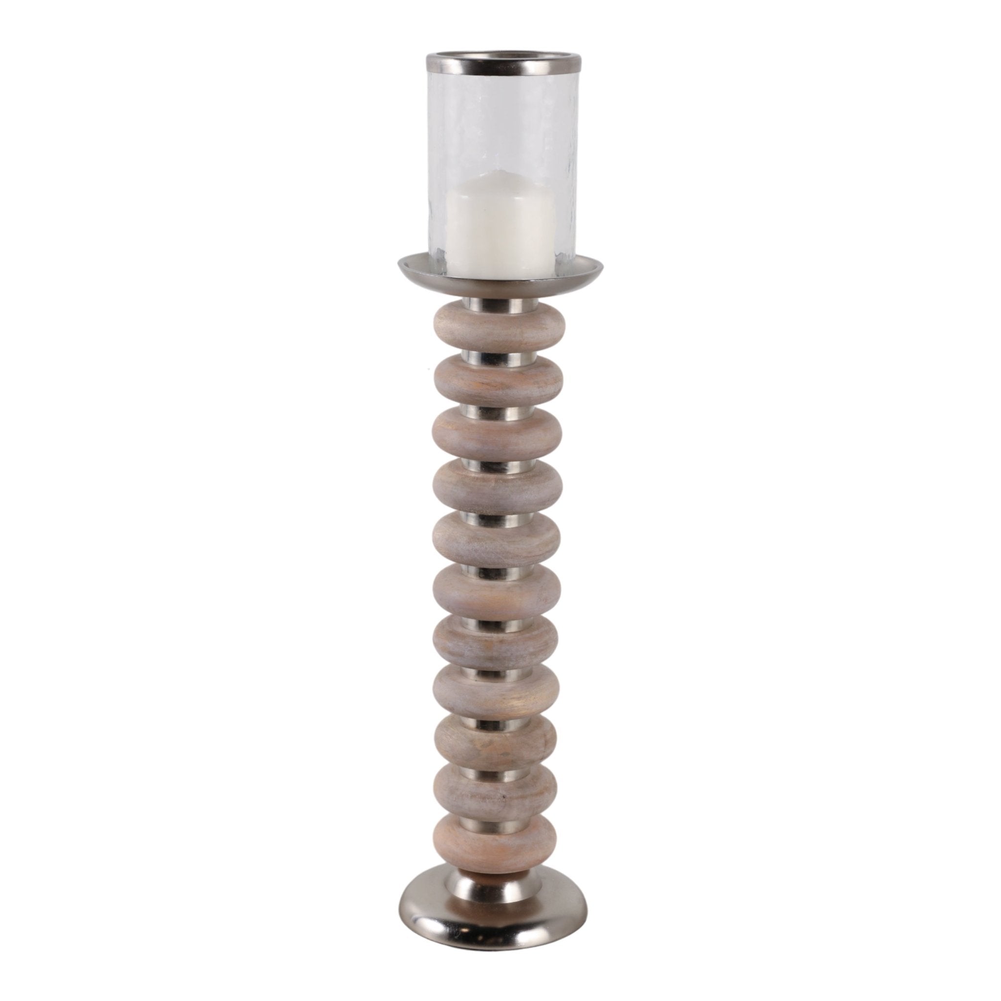 25" Vinita Large Wood Candle Holder Candle Holders| Sagebrook Home