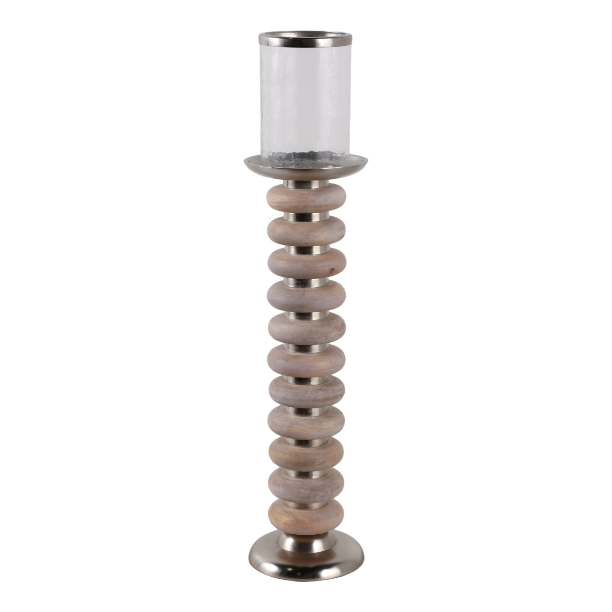 25" Vinita Large Wood Candle Holder Candle Holders| Sagebrook Home