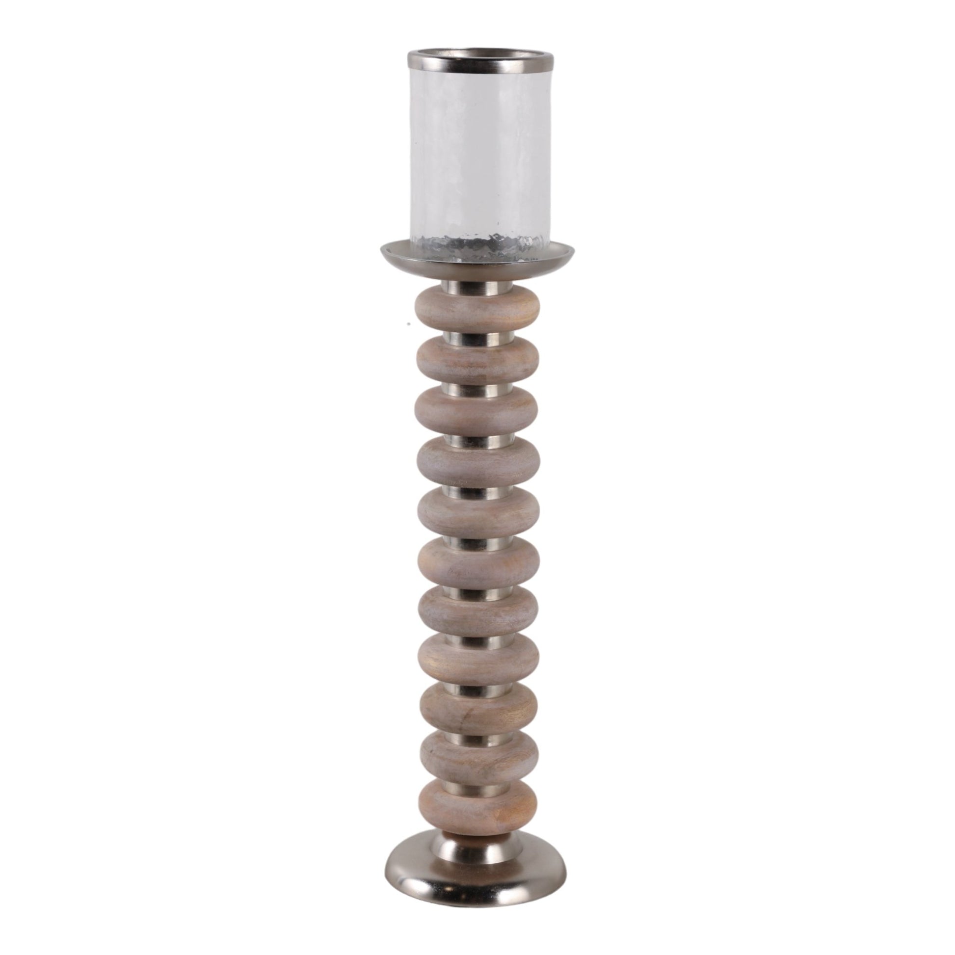 25" Vinita Large Wood Candle Holder Candle Holders| Sagebrook Home
